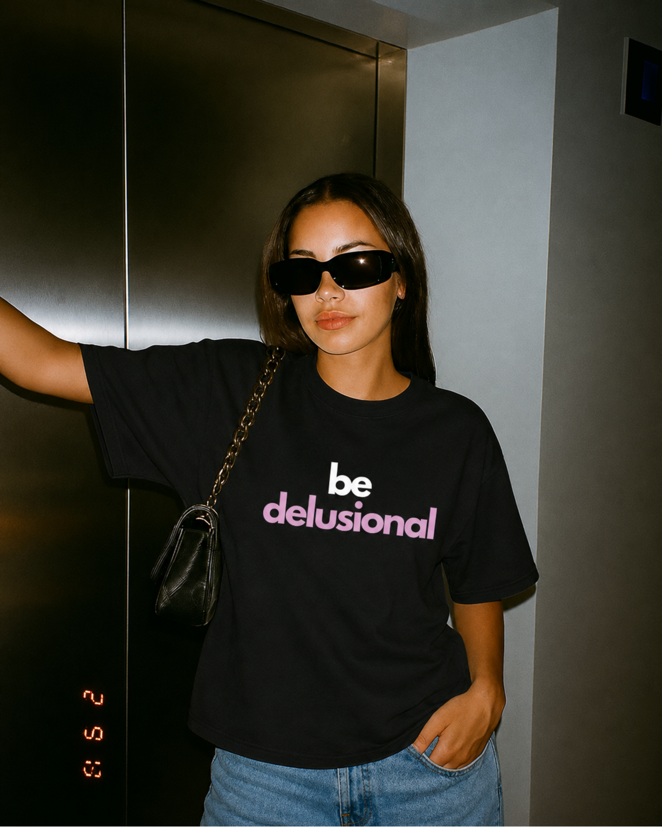 Be Delusional Black Tee